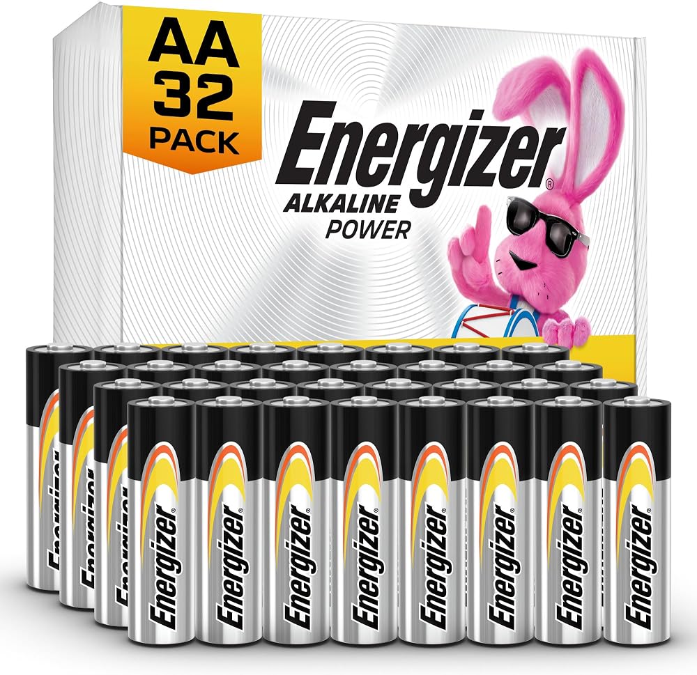 Energizer AA Batteries Alkaline Power, 32 Count Alkaline Double A Battery Pack