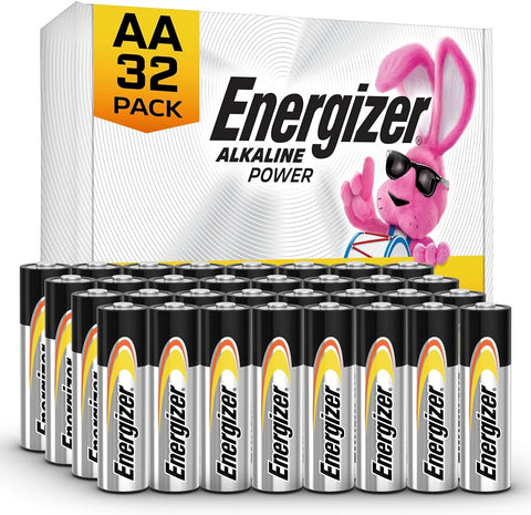 Energizer AA Batteries Alkaline Power, 32 Count Alkaline Double A Battery Pack