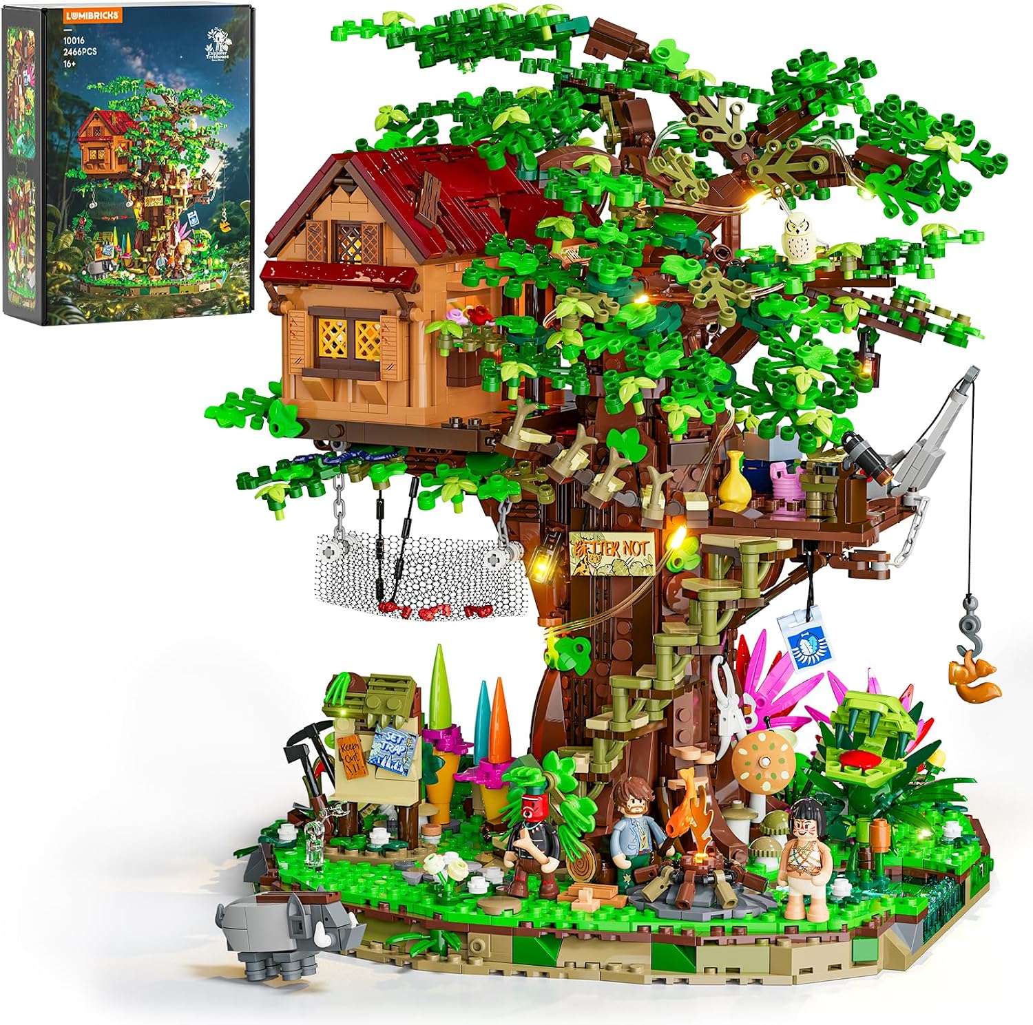 Lumibricks Jungle Treehouse, Lighting Building Set, Rainforest Adventure