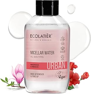 Micellar Water for Sensitive Skin with Organic Aloe Vera - 99.1% Natural Ingredients, Vegan, Hydrating Facial Cleanser & Micellar water Makeup Remover - 13.5 Fl Oz (Magnolia for All Skin Types)
