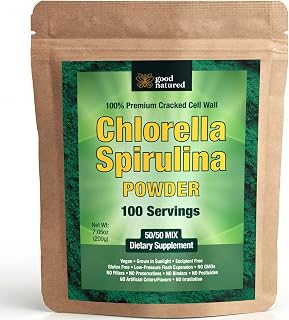 Spirulina Chlorella Powder 50/50 Mix - Spirulina and Chlorella 100 Servings