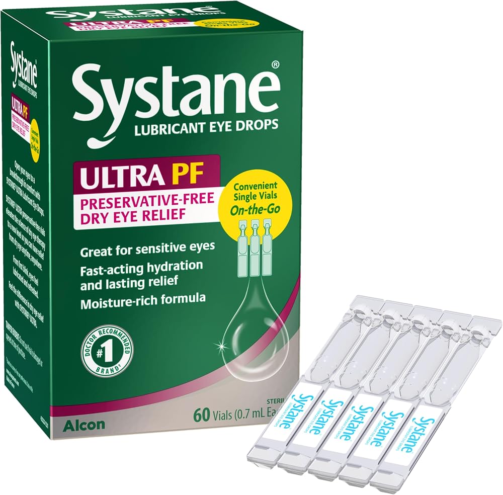 Systane Ultra Preservative Free Lubricant Eye Drops for Dry Eye, 60 Count - Personal Care
