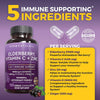 Viva Naturals Elderberry with Vitamin C and Zinc for Adults - 5 in 1 Sambucus Black Elderb - Image 3