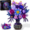 PLAXSOON Flowers Building Set with Vase for Her Adults, Botanical Decor