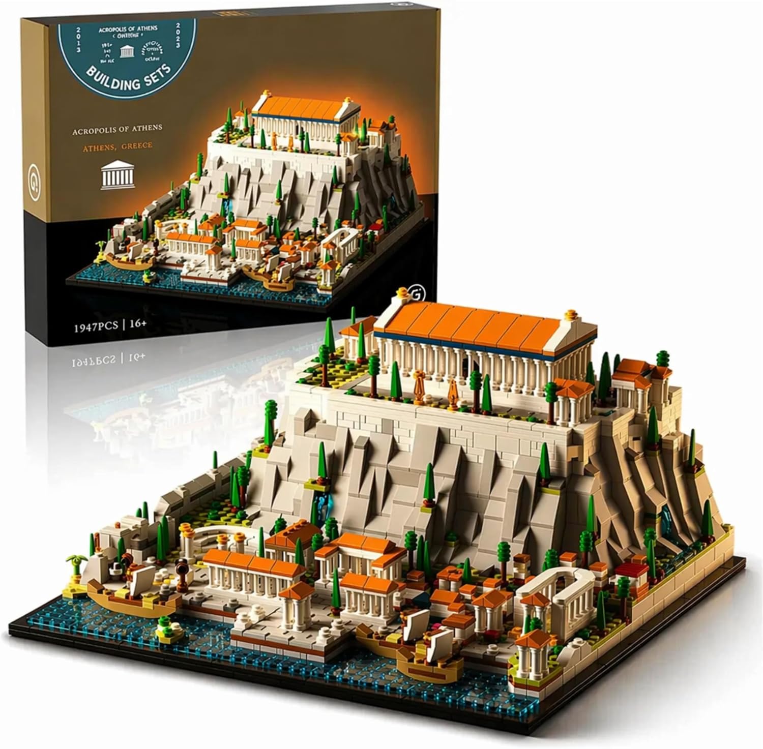 Givenni Architecture The Acropolis in Athens Building Sets; Collectible Model for Adults; Home Décor Model Building Kit, Creative DIY Activity, Famous Landmarks Collection (1947 Pieces)