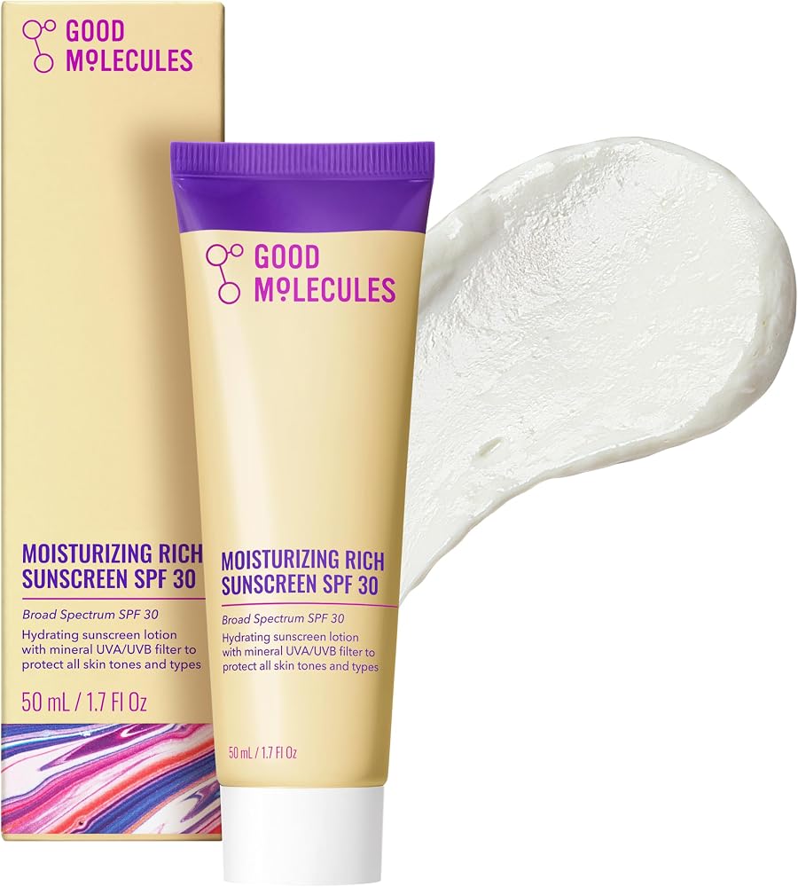 Good Molecules Moisturizing Rich Face Sunscreen Broad Spectrum SPF 30, 1 oz - Personal Care