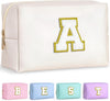 TOPEAST Initial Makeup Bags for Women, Personalized Portable Cosmetic Bag for Travel, Cute - Image 1
