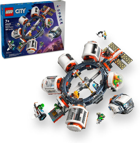 LEGO City Modular Space Station STEM Toy, Modular Exploration Science Toy with 6 Astronaut Minifigures, Gifts for Boys, Girls, and Kids Ages 7 and Up, Building Set for Kids, 60433