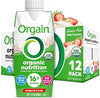 Orgain Organic Grass Fed Dairy 16g Protein Shake, Strawberry, 11oz, 12pk