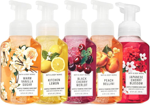 Bath and Body Works Foaming Hand Soaps - Set of 5 Gentle Foaming Soaps (Fresh & Fruity) - Personal Care