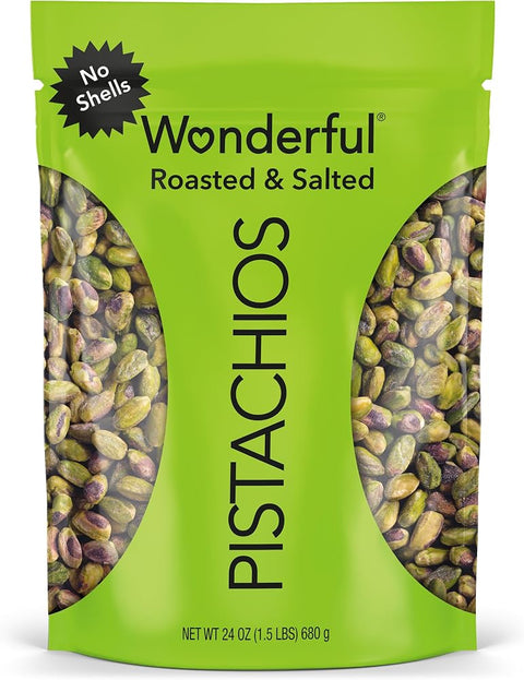 Wonderful Pistachios No Shells, Roasted & Salted Nuts, 24 Ounce Bag - Personal Care