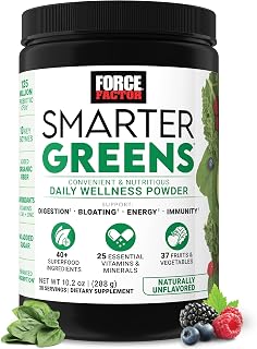 Force Factor Smarter Greens Daily Wellness Powder to Support Gut Health