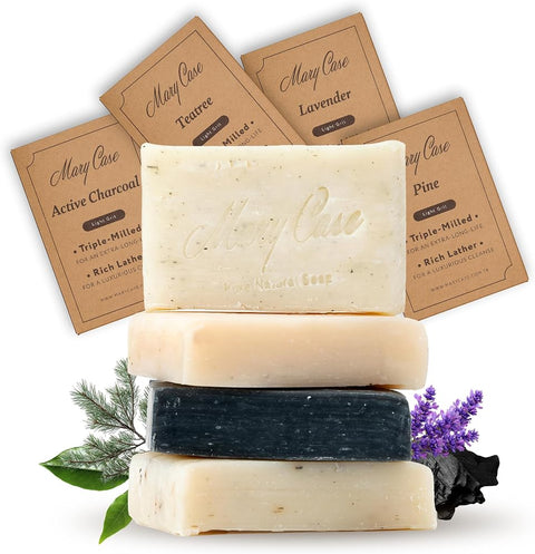 Mary Case Variety Bar Soap Set of 4– Natural Soap with Olive & Coconut Oils - Personal Care