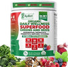 Organic Daily Wellness Superfood Greens & Reds Powder, 10 Mushrooms, 10 Billion CFU Probiotics, Prebiotics, Digestive Enzymes, Vitamins, USDA Organic, Halal, 30 Servings