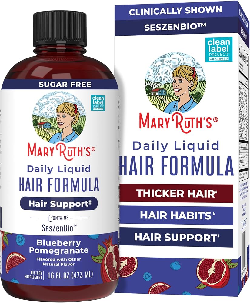 MARYRUTH'S Daily Liquid Hair Formula, Thicker, Stronger Hair in Women, 16oz