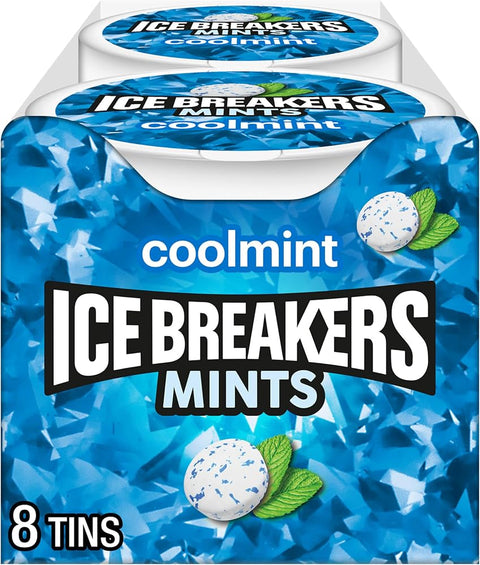Ice BREAKERS Coolmint Flavored Sugar Free Mints Pucks, 1.5 oz (8 Count) - Personal Care
