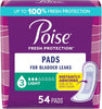 Poise Incontinence & Postpartum Pads for Bladder Leaks, 3 Drop Light Absorbency, Regular L - Image 1
