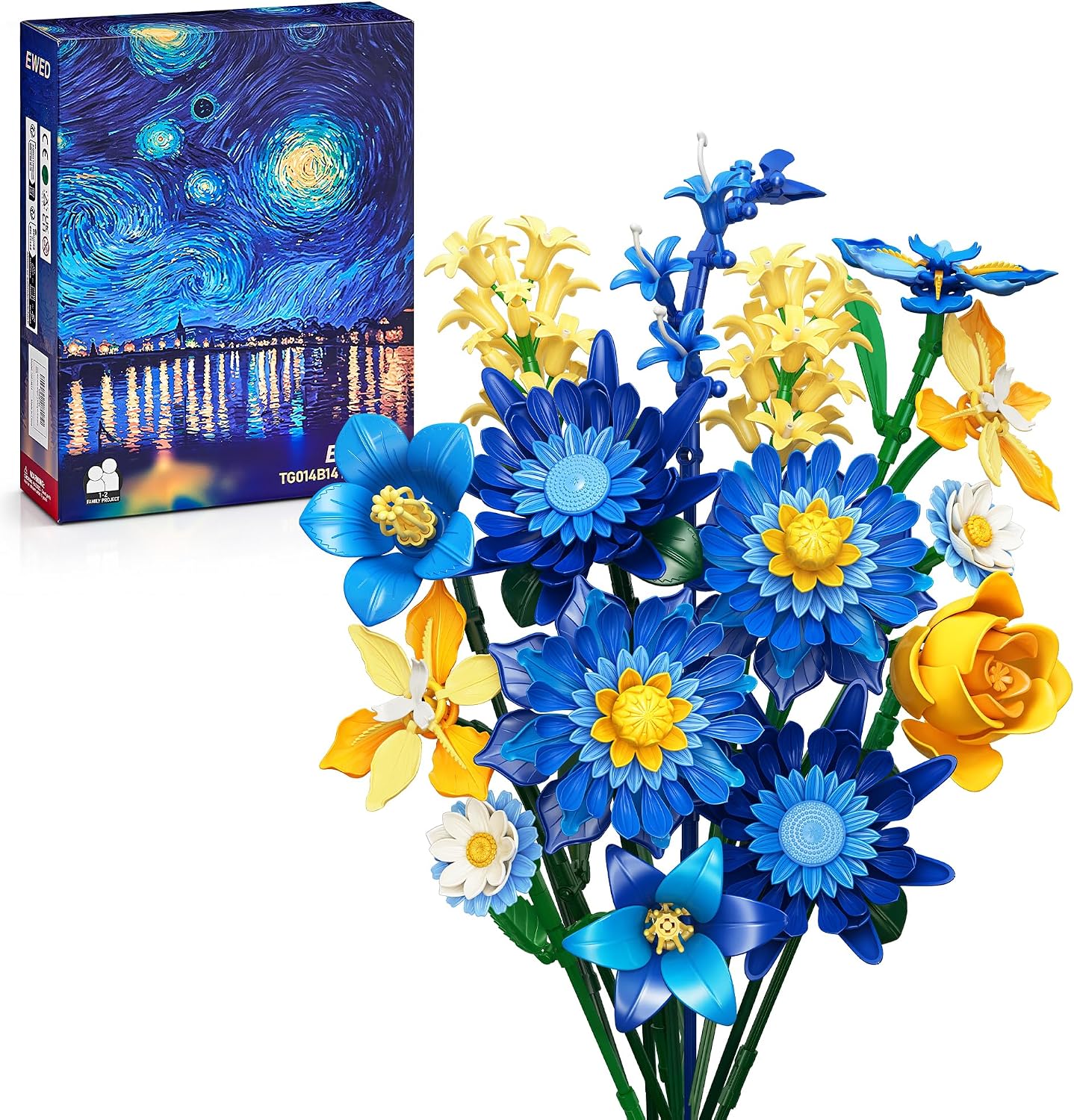 Starry Flowers Building Set for Adults Compatible with Lego Botanicals