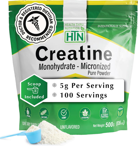Health Thru Nutrition Creatine Monohydrate Micronized Powder 500g