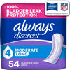 Always Discreet Adult Incontinence Pads for Women, Drier, 4 Drop Long Length, Moderate Abs - Image 1