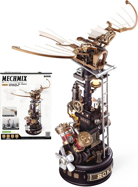 ROKR 3D Puzzle Plastic Metal Mechanical 3D Model Kits for Adults to Build, DIY Crafts Gifts, Industrial City (Leonardo Da Vinci's Ornithopter) CGL02