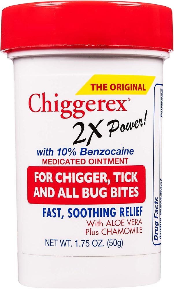 Chiggerex 2X Power Medicated Ointment with 10% Benzocaine, 1.75 Oz