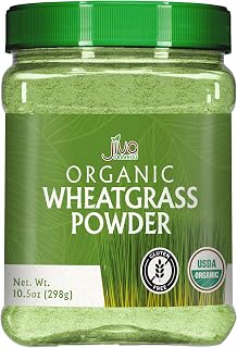 Jiva Organics Wheatgrass Powder 10.5 Ounce Jar (300g)- from Whole Leaf - Rich in Fibers and Minerals, Gluten Free, Non-GMO and Vegan