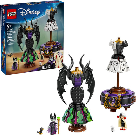 LEGO Disney Villains Maleficent’s and Cruella De Vil’s Dresses Kids Toy - Fashion Building Toy for Girls and Boys, Ages 9+ - Gift Idea for Birthdays, Holidays, & Disney Fans - 43262