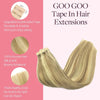 GOO GOO Tape in Hair Extensions Human Hair 10" 40pcs #5 Light Ash Brown - Image 2