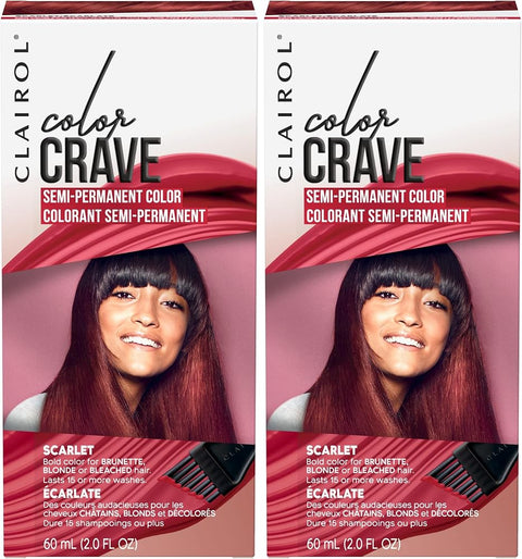 Clairol Color Crave Semi-Permanent Hair Dye, Scarlet Hair Color, - Hair Care - Beauty