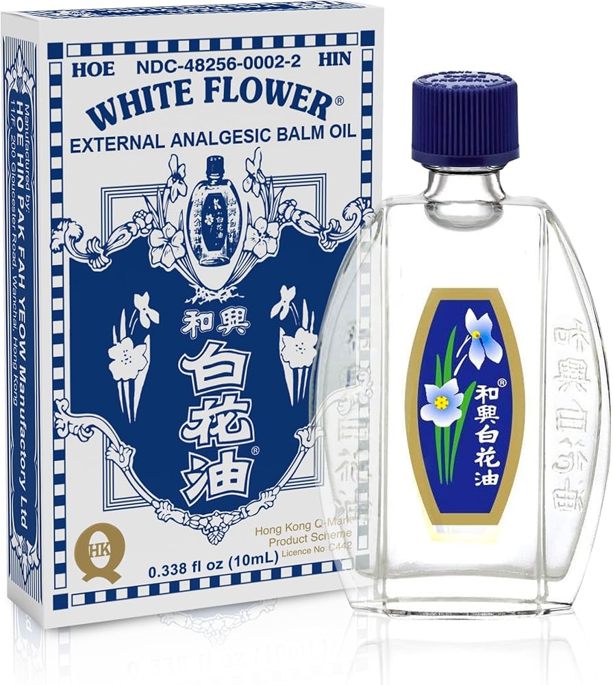 White Flower External Analgesic Balm Oil 10ml/ 0.338fl Oz., (1 Pack)