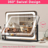 ROLOVE Pink Vanity Mirror with Lights 22"x18", Lighted Makeup Mirror with 10X Magnificatio - Image 5