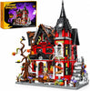 2026 Halloween Haunted House Building Blocks Set 1249 PCS Spooky Mansion Decor Model Kit Horror Village Town Castle Architecture for Adults Teens Creative Gift Idea