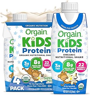 Orgain Organic Kids Dairy 8g Protein Shake, Vanilla, 8.25 oz, 4pk