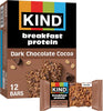 Kind Breakfast Protein Bars, Dark Chocolate Cocoa, Gluten Free, Low Sodium, Healthy Snacks - Image 1