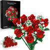 Red Rose Flowers Bouquet Building Set - Valentine's Day Gift Compatible with Lego Flowers for Adults Women, Collection Christmas Mother's Day Valentine's Gifts Home Decor