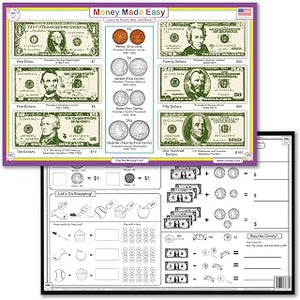 Tot Talk Money Made Easy Educational Placemat | Coins, Bills & Math Skills