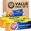 ARM & HAMMER Advance White Toothpaste, Clean Mint, 6.0 oz, 4-Pack