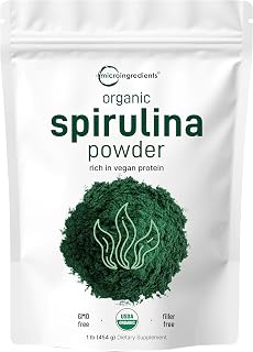 Organic Spirulina Powder, 1lb | Blue-Green Algae, Naturally Occurring Vegan Protein, Vitamins & Minerals | Source of Natural Chlorophyll & Enzymes | Non-GMO, Gluten-Free, No Additives