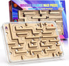 Handheld Fidget Puzzle Game for Kids and Adults - Challenging Wooden Labyrinth Marble Maze for Teen Boys - Fun Brain Teaser Puzzle Fidget Toys for Travel Stocking Stuffer Party Favor for Kids Ages 8+