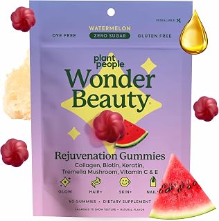 Plant People WonderBeauty Hair Gummies, Watermelon Flavor, 60 Ct