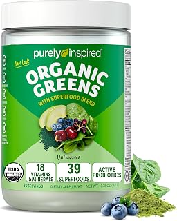 Purely Inspired Organic Greens Powder Superfood Smoothie Mix, Unflavored