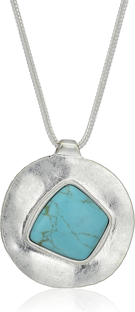 The Sak womens Semi-Precious Irregular Stone Turquoise Pendant Necklace - Personal Care