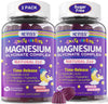 NEVISS Magnesium Glycinate Gummies for Adults & Kids 4+, Sugar Free Magnesium Bisglycinate Supplement 400/200mg with B6D3, L-Theanine for Zzz & Relaxation, Brain, Melatonin Free Gummies, 2Pack