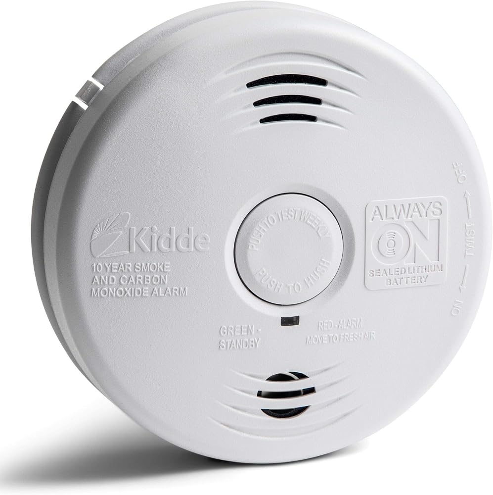 Kidde Smoke and Carbon Monoxide Detector Alarm with Voice Warning | Hardwired w/10 Year Lithium Battery Backup | Interconnectable | Model # i12010SCO, White
