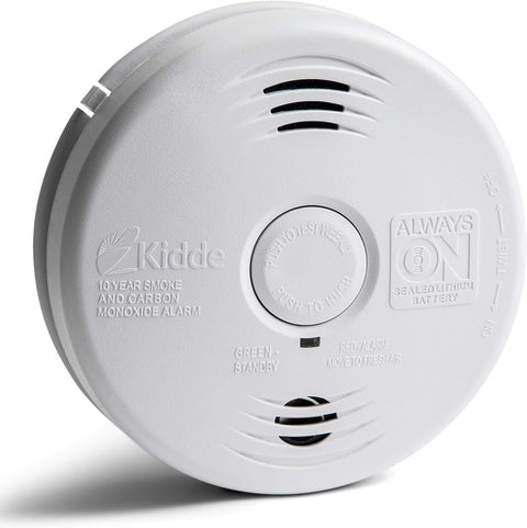 Kidde Smoke and Carbon Monoxide Detector Alarm with Voice Warning | Hardwired w/10 Year Lithium Battery Backup | Interconnectable | Model # i12010SCO, White