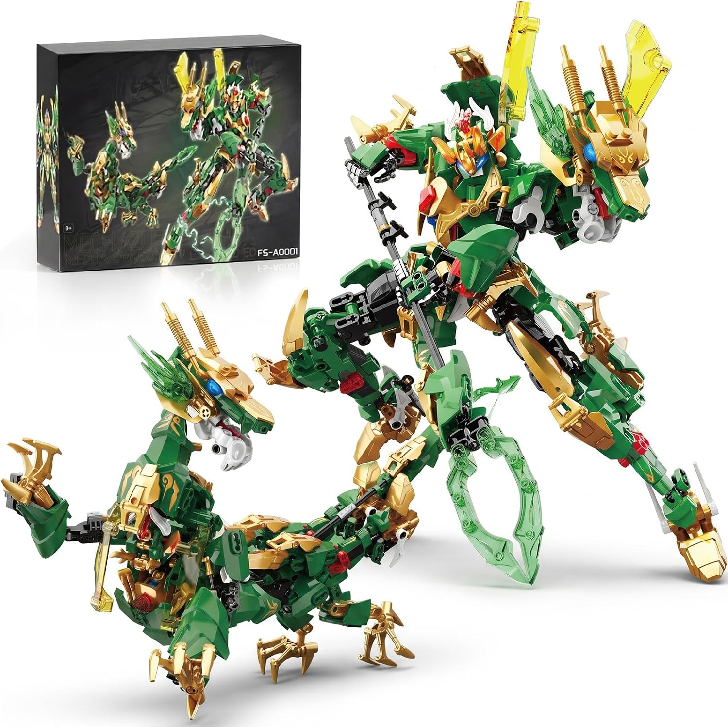 Dragon Mech Building Block Set,Transforming Robot Building Toy