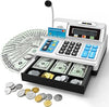 Calculator Cash Register - 103 Pcs Toy Cash Register, Store Set with Microphone, Credit Card and Banking for Kids, Math Learning Toys, Preschool Gifts for 3, 4, 5, 6, 7, 8+ Years Old Boy Girl