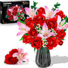CUBIMANA Flowers Bouquet Building Set with LED for Adults Women Girls 8+