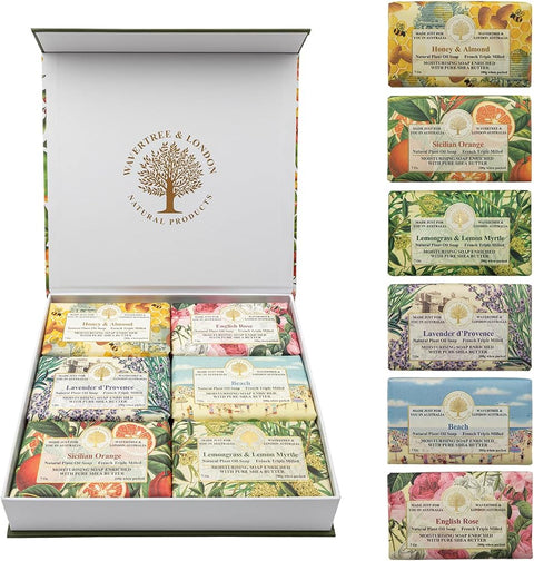 Wavertree & London Scented Soap Bars Gift Set, 6 Fancy Bath Soap Bars - Personal Care